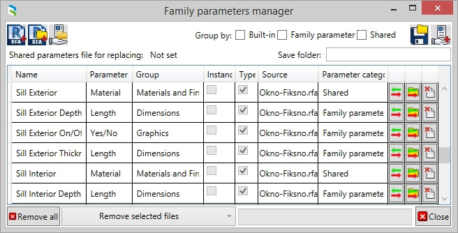 Revit Tools-Urejanje parametrov v družinah